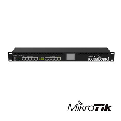 RUTEADOR MIKROTIK RB2011UIAS-RM / 5 PUERTOS GIGA / 5 PUERTOS FAST / 1 PUERTO SFP / PANEL LCD / MONTAJE EN RACK / 15 WATTS DE CONSUMO / LICENCIA 5 / IDEAL PARA PEQUEÑAS Y MEDIANAS EMPRESAS.