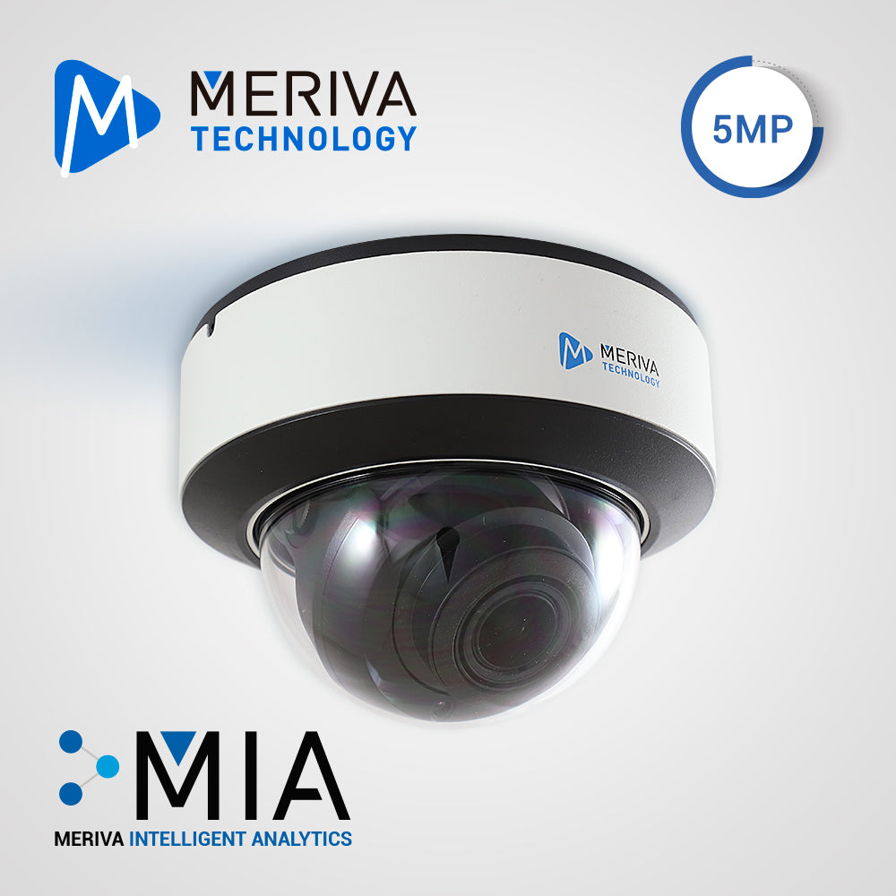 CAMARA IP DOMO MERIVA TECHNOLOGY MVD-E500ZA / 5MP / H.265/ 3.3 - 12MM MOTORIZADO / 50MIR / SLOT MICRO SD / SALIDA BNC / CAMARA HIBRIDA / 1 ENTRADA + 1 SALIDA AUDIO /1 ENTRADA + 1 SALIDA ALARMA / RS-485 / FACE-RECOGNITION CON NVR SERIE MAIN / MIA INT
