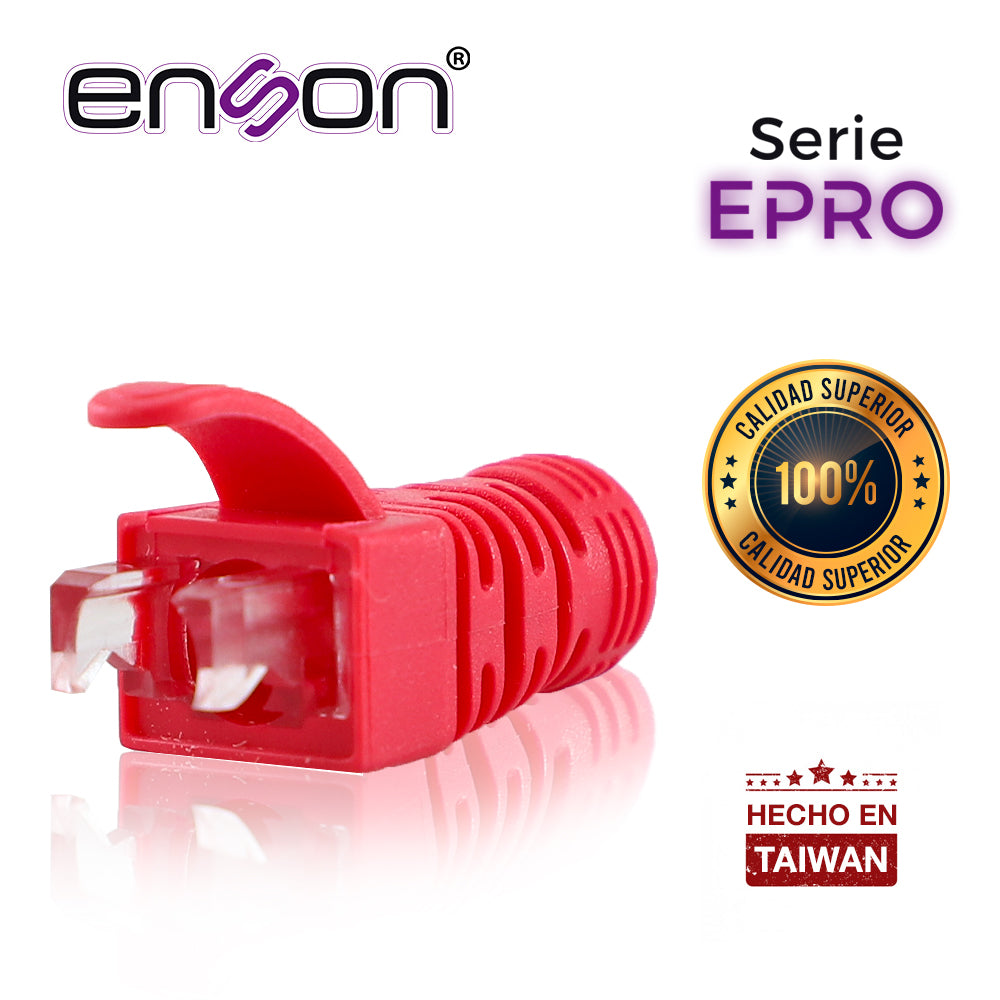 BOTA PARA CABLE UTP ENSON EPRO-BOOT-RD COLOR ROJO IDEAL PARA EL TERMINADO Y CUIDADO DEL REMATADO COMPATIBLE CON CAT5E/6/6A Y CON PLUGS ENSON EPRO-PLUG