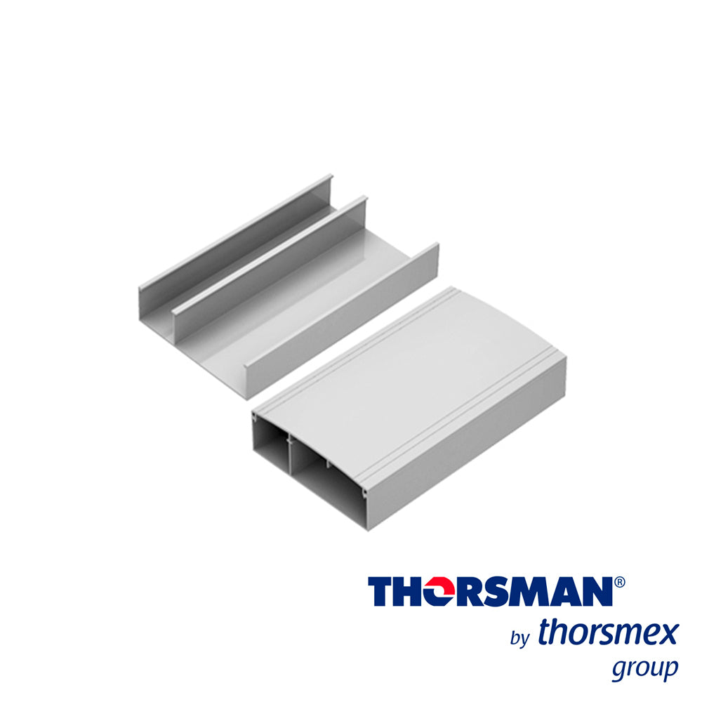 CANALETA ALUMINIO THORSMAN DR10040.00 LINEA R40 LA CANALETA DE LA LÍNEA R40 ES UNA EXCELENTE OPCIÓN PARA INSTALACIONES EN LAS QUE ES NECESARIA UNA ALTA CAPACIDAD DE CABLES DISPONIBLE EN 3 METROS COMPOSICIÓN: ALUMINIO TIPO DE PINTURA: PINTURA ELE