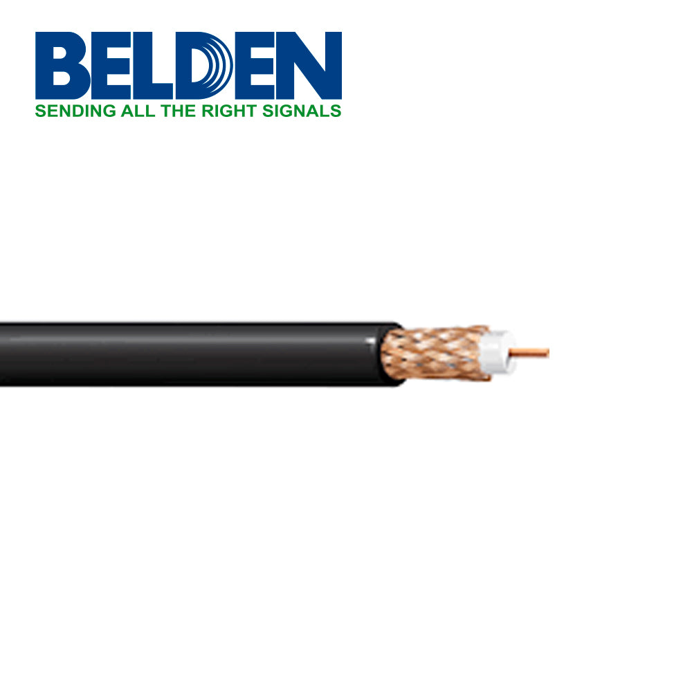CABLE COAXIAL BELDEN 533945X 0101000 PARA CAMARAS DE SEGURIDAD CCTV RG6 CONDUCTOR Y MALLA 95% DE COBRE 305MTO NEGRO