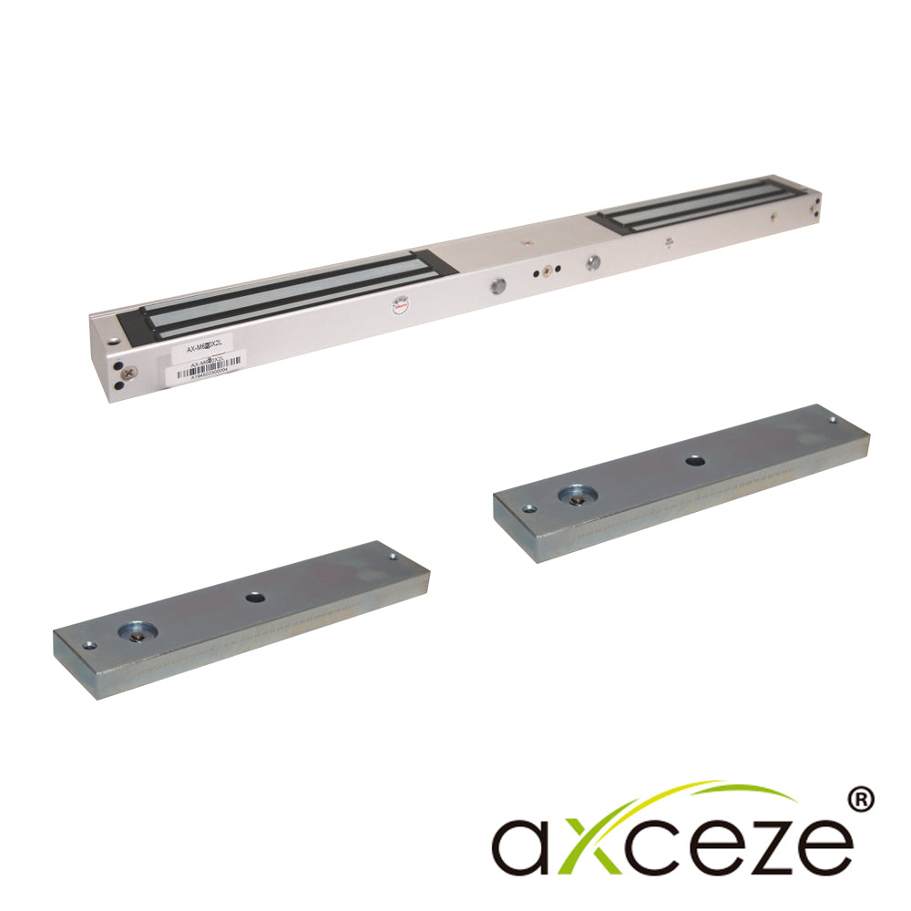 CHAPA MAGNETICA AXCEZE MODELO AX-M620X2L ELECTROIMAN DOBLE CADA IMAN TIENE FUERZA DE 600 LIBRAS COMPATIBLE CON ACCESORIOS M620