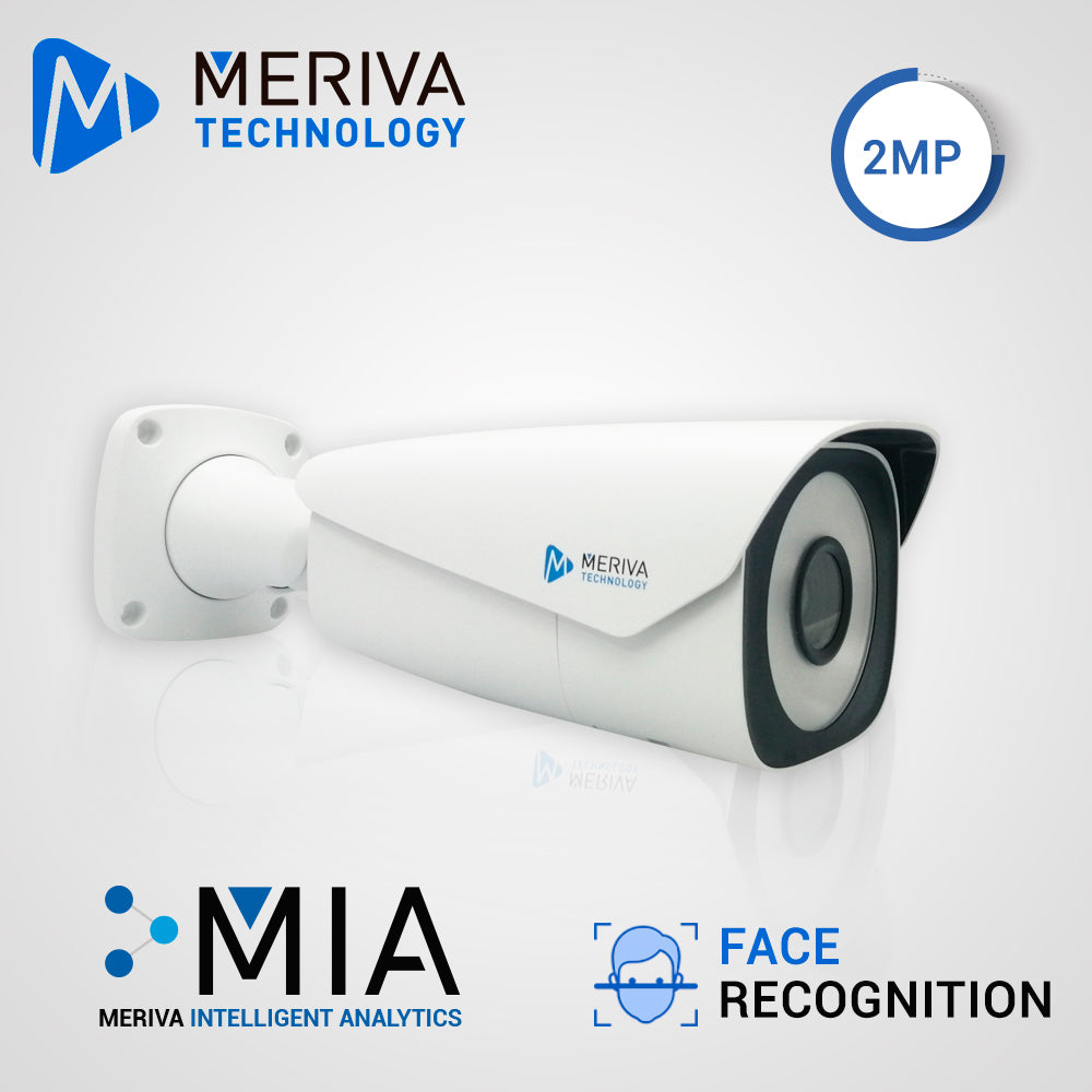 CAMARA IP BULLET MERIVA TECHNOLOGY MAFR-200 / 2MP / H.265+ / LENTE MOTORIZADO 7 - 22MM / 10M LED / IP67 / METALICA / 12 VCD / POE / SOPORTA MICRO SD HASTA 256 GB (NO INCLUIDA) / 1 ENTRADA + 1 SALIDA DE AUDIO / 1 ENTRADA + 1 SALIDA DE ALARMA / MIA 2