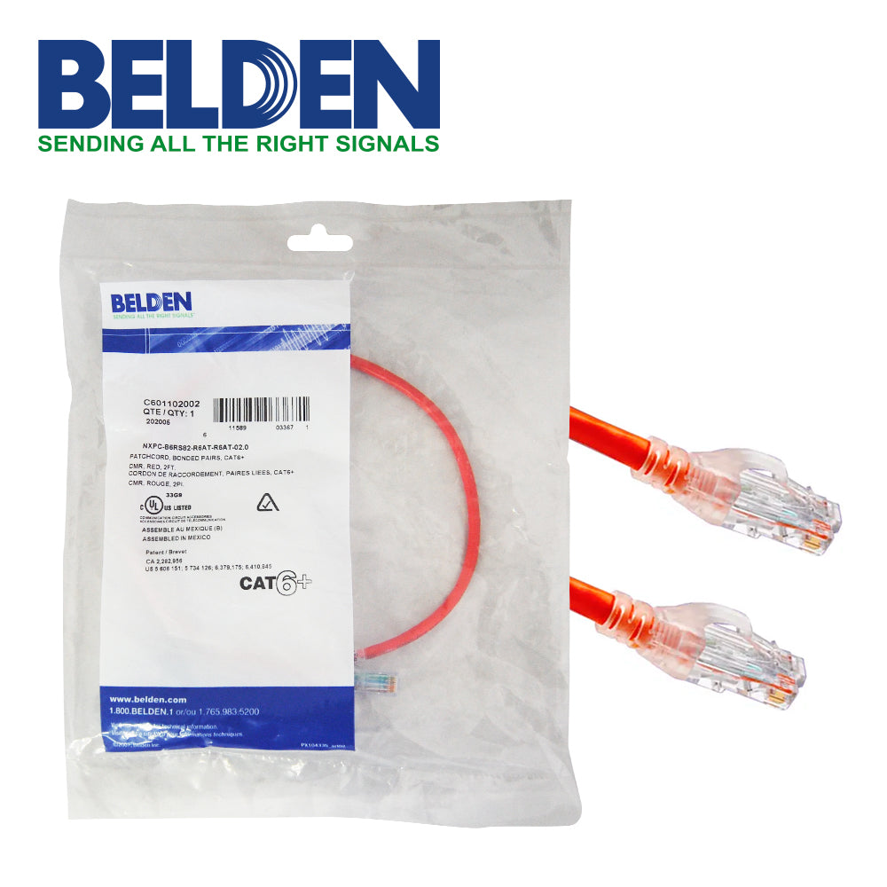 PATCHCORD UTP CAT6 BELDEN C601102002 0.6MTS ROJO