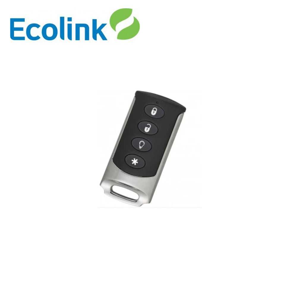 CONTROL REMOTO ECOLINK TX-E101 4 BOTONES CROMADO FRECUENCIA 319.5 MHZ COMPATIBLE CON PANELES ZW-6400 SIMON XT SERIE NX Y UM-5000 / BATERÍA INCLUIDA