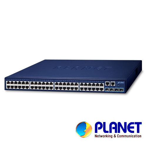 SWITCH PLANET STACKING SGS-5240-48T4X ADMINISTRABLE L2 + L3 RUTEO ESTATICO/ 48 PUERTOS RJ45 VELOCIDAD DE TRANSMISION 10/100/1000 MBPS + 4 SFP VELOCIDAD DE TRANSMISION 10 GBPS + 1 PUERTO RJ45 SERIAL/MONTAJE EN RACK/TEMPERATURA DE OPERACION 0-50 GRADO