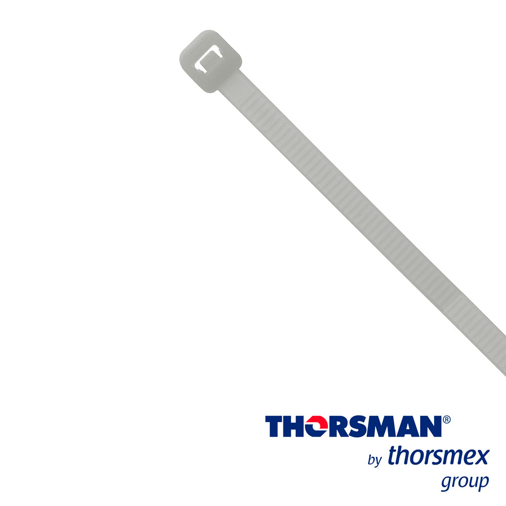 CINCHO NYLON TH-190 THORSMAN 4200-03000 COLOR NATURAL A 4.8MM - L 190MM BOLSA/100PZS DIAMETRO MAXIMO CAPACIDAD DE ATADO 49mm FABRICADO EN POLIAMIDA (Nylon 66) GRADO DE FLAMABILIDAD UL 94 V-2 TENSIÓN 22 (KG) IDEAL PARA DUCTOS Y CABLES