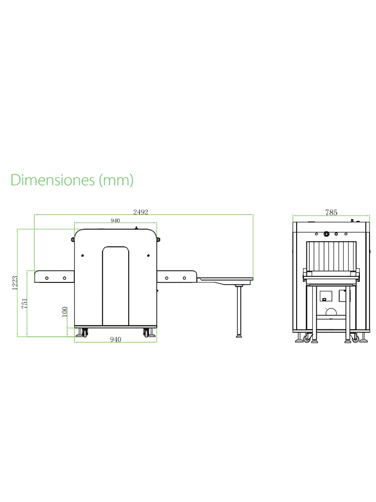 ZKTECO ZKX5030C - Máquina de Rayos X para equipaje / Energía Doble / Túnel de 50 x 30 cm / Capacitación en Sitio Incluida
