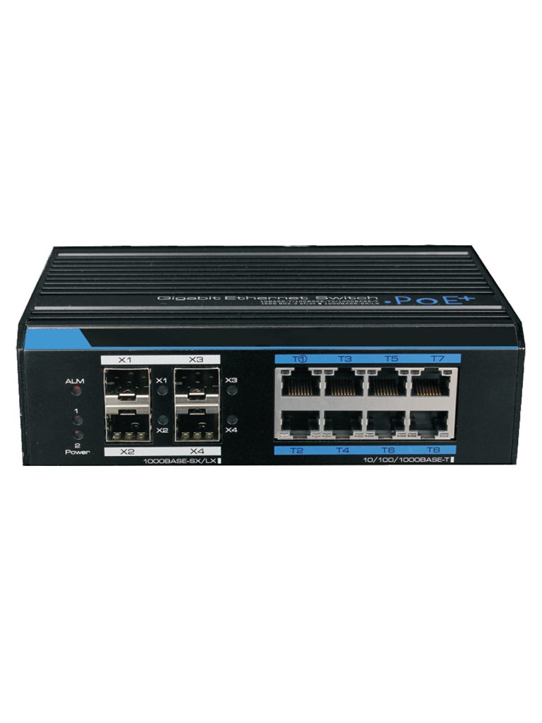 UTEPO UTP7308GEPOE - Switch industrial Gigabit PoE administrable L2 8 puertos PoE Gigabit 4 puertos SFP Gigabit 802.3af/at Fast RING PoE 150W