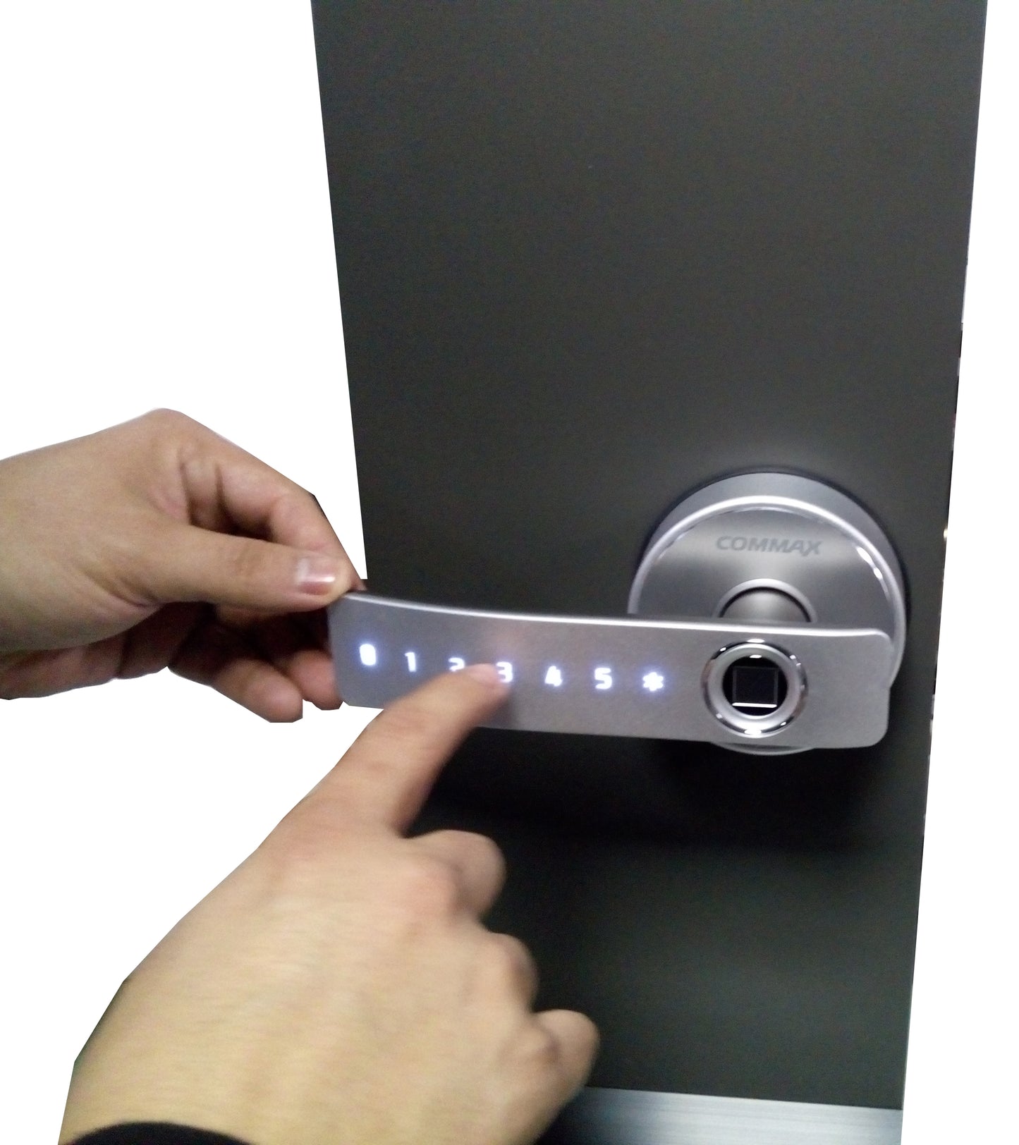COMMAX CDL800WL - Cerradura biométrica inteligente con capacidad para 100 huellas  teclado touch para 4 passwords y fácil instalación