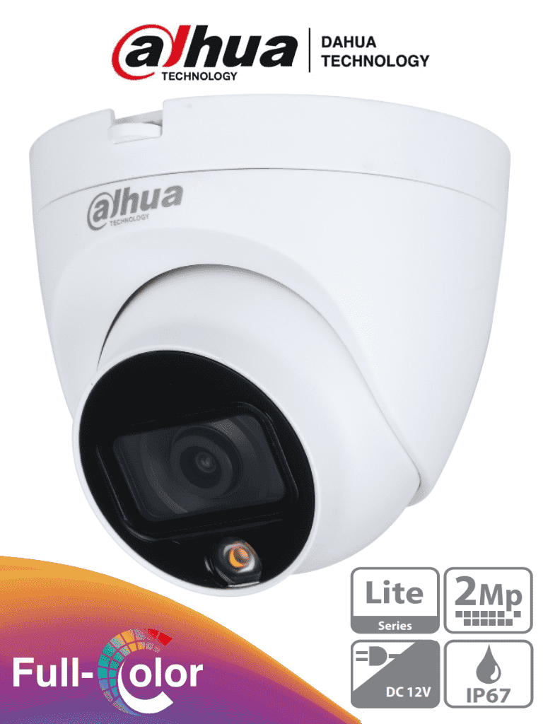 DAHUA HAC-HDW1209TLQP-LED - Camara Domo Full Color de 2 Megapixeles/ 1080p/ Lente de 2.8mm/ 106 Grados de Apertura/ Leds para 20 Metros/ Starlight/ IP67/
