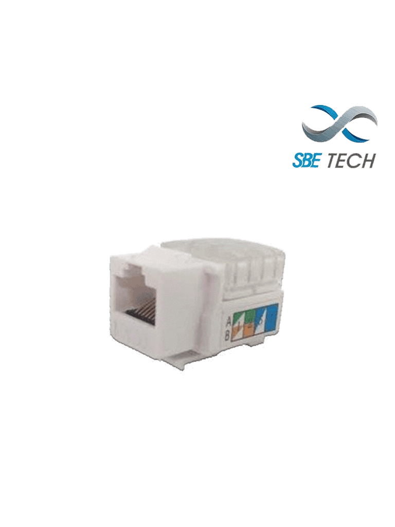 SBETECH JACKC6WT- Módulo jack keystone RJ45 8 hilos CAT 6 compatible con calibres AWG 22-26 color blanco