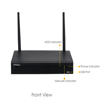 IMOU KIT/NVR1104HS-W/4-G22 - Kit de 4 Camaras Inalámbricas de 2 Megapixeles/ WiFi/ Disco Duro de 1 TB Incluido/ H.265+/ NVR con Antena Dual Mimo 2x2/ Auto-Emparejamiento/ Microfono Integrado/ IR de 30 Mts/ Ranura MicroSD/ Uso Exterior