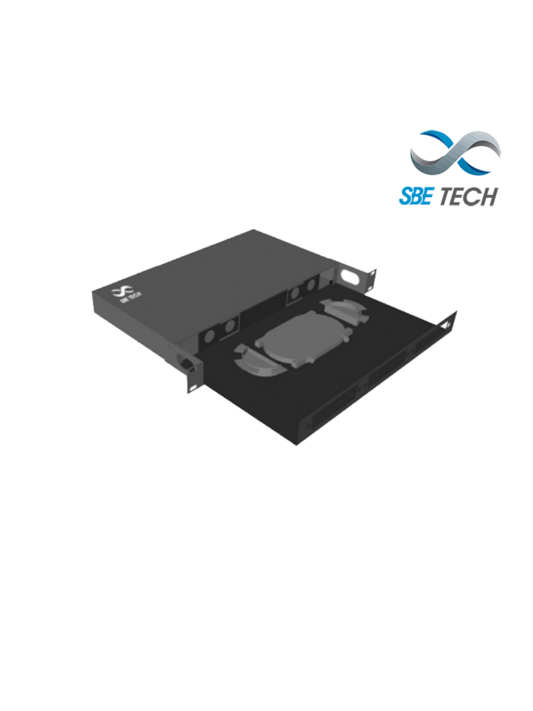 SBE TECH SBE-DFO18D - Distribuidor de fibra óptica con charola deslizable / acepta 3 placas de acopladores / 1 UR