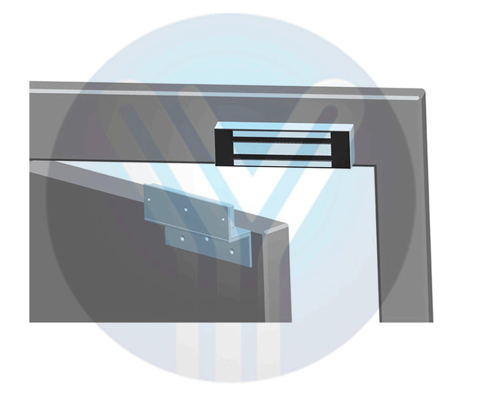 YLI YM500NWPACK - Paquete de Cerradura Magnética para exterior YM500NW y Soporte de Fijación tipo ZL / Fuerza de Sujeción 500kg (1200LB) / Para puertas de madera vidrio y metálicas / IP68