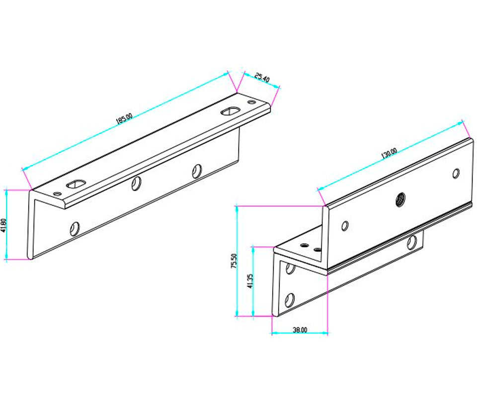 YLI YM500NWPACK - Paquete de Cerradura Magnética para exterior YM500NW y Soporte de Fijación tipo ZL / Fuerza de Sujeción 500kg (1200LB) / Para puertas de madera vidrio y metálicas / IP68