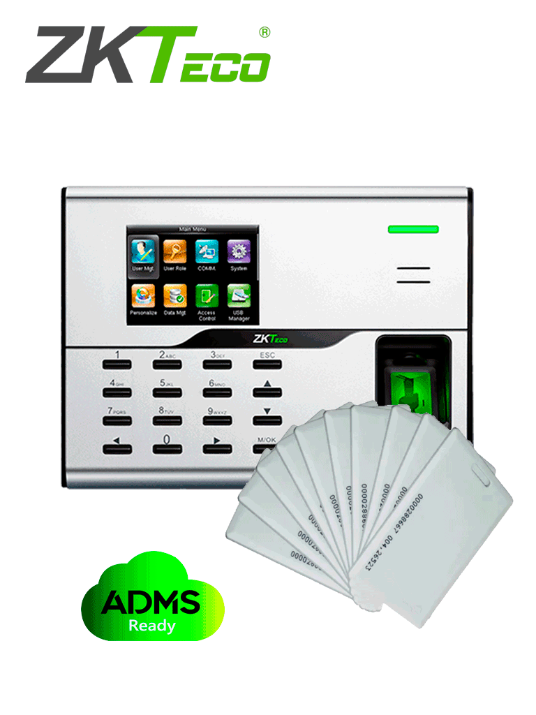 ZKTECO UA860IDCARDPAK - Control de Acceso y Asistencia Simple con 20 tarjetas de proximidad ID de125Khz 1.88 mm