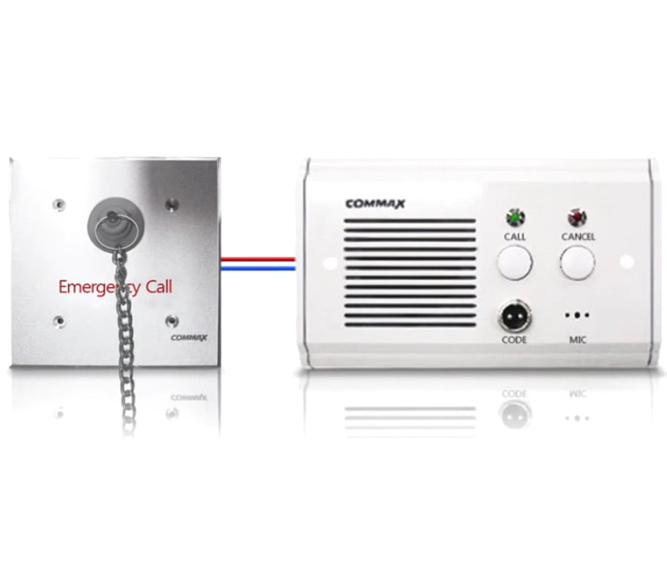 COMMAX ES420 - Botón de emergencia con cadena para sistema de llamado de enfermería / Uso en regaderas  con protección contra agua / Conexión con JNS4CS a 2 hilos / Activa luz de corredor