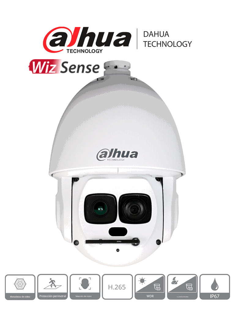DAHUA DH-SD6AL245XAN-HNR - Camara IP PTZ Laser de 2 Megapixeles/ 45x Zoom Optico/ Iluminación Laser de 550 Mts/ Auto tracking/ Protección Perimetral/ Detección de rostro/ IP67