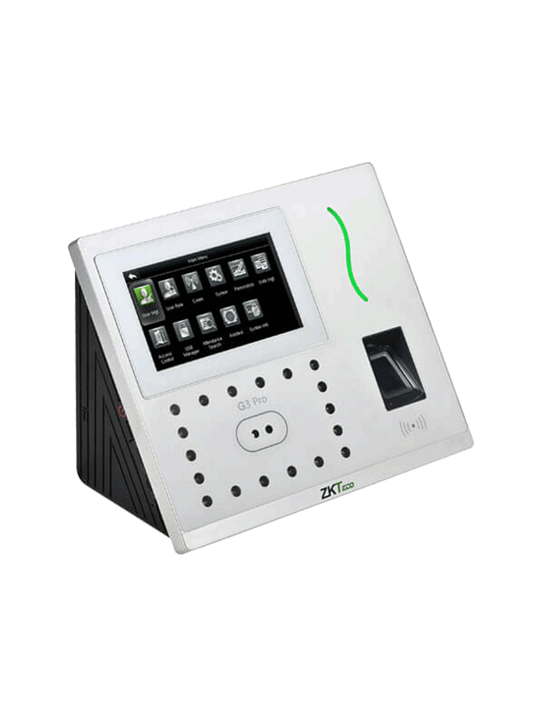 ZKTECO G3PROWIFI - Control de Acceso y Asistencia Facial y Palma / 12000 Rostros / 20000 Huellas BIO ID / 20000 Tarjetas ID / 6000 Palmas / Green Label / WiFi
