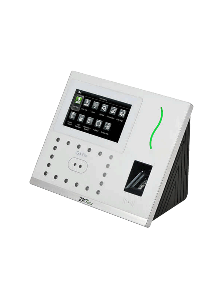 ZKTECO G3PROWIFI - Control de Acceso y Asistencia Facial y Palma / 12000 Rostros / 20000 Huellas BIO ID / 20000 Tarjetas ID / 6000 Palmas / Green Label / WiFi
