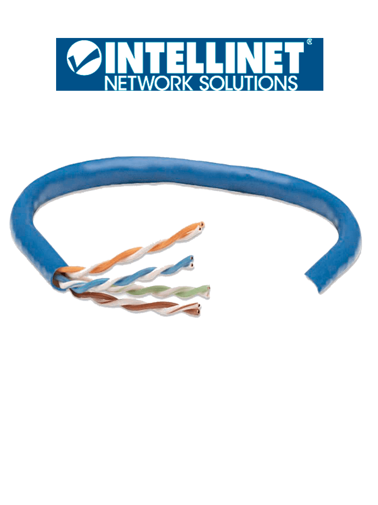 INTELLINET 705059 Bobina de Cable UTP Cat6 Sólida 100% cobre Cable UTP Filamento sólido 23 AWG 100% cobre clasificación CM 305 m Azul