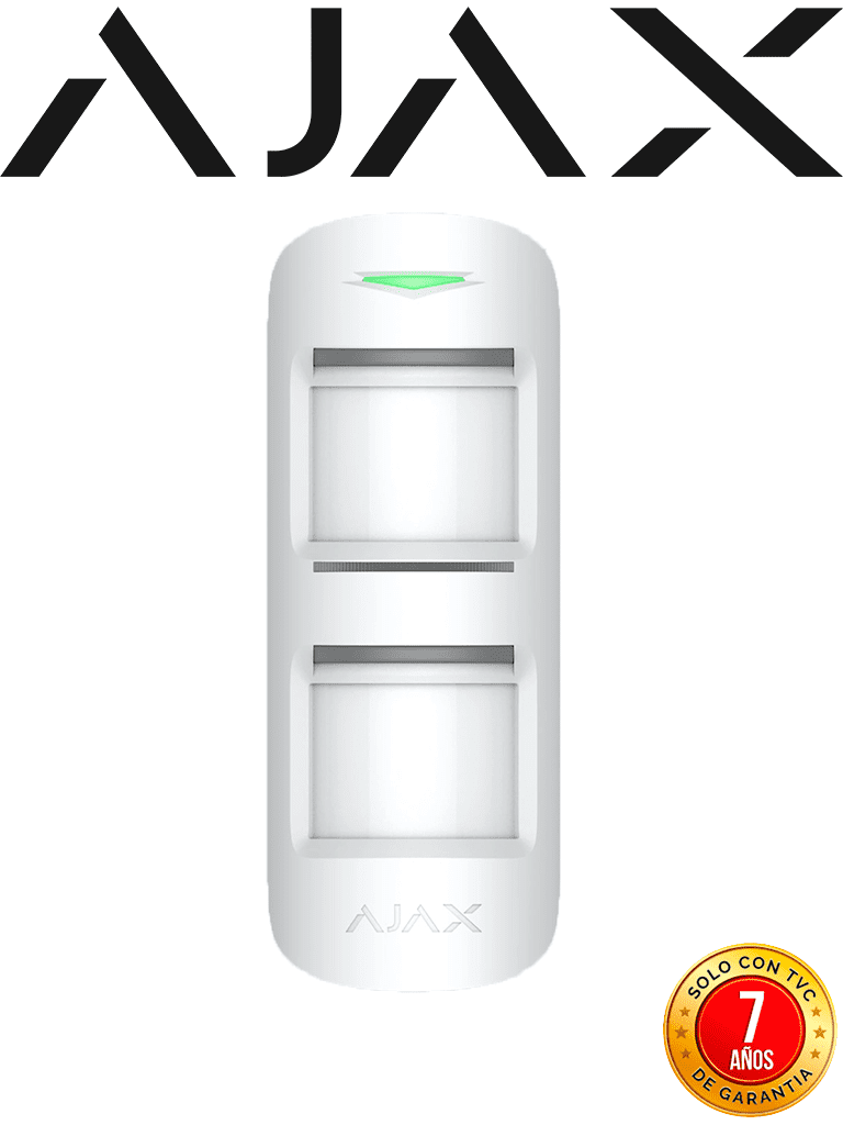 AJAX MotionProtect Outdoor W - Detector de movimiento inalámbrico para exterior con sistema anti-enmascaramiento avanzado. Color Blanco (28302.33.WH3)