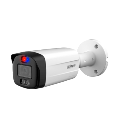 Dahua HAC-ME1509TH-A-PV -Cámara Bullet Full Color de 5 Megapixeles/ Lente de 3.6 mm/ TiOC/ Disuasion Activa con Luz Roja y Azul/ Microfono Integrado/ 40 Metros de Iluminación Luz Visible e IR/ Sonido de Alarma/