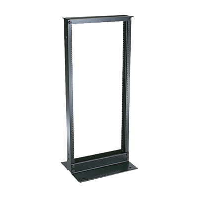 Rack de Dos Postes Estándar de 19 in Rieles Numerados y Roscados #12-24 Fabricado en Aluminio 24 Unidades de Rack Color Negro