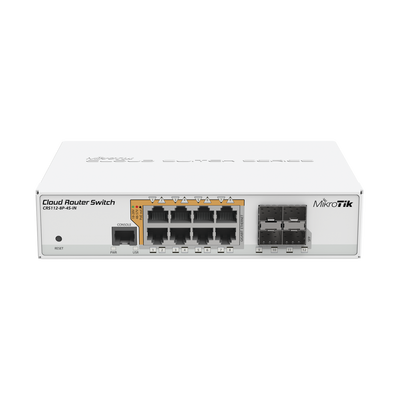 Cloud Router Switch Administrable L3 8 puertos 10/100/1000 Mbps c/PoE Pasivo ó 802.3af/at 4 Puertos SFP