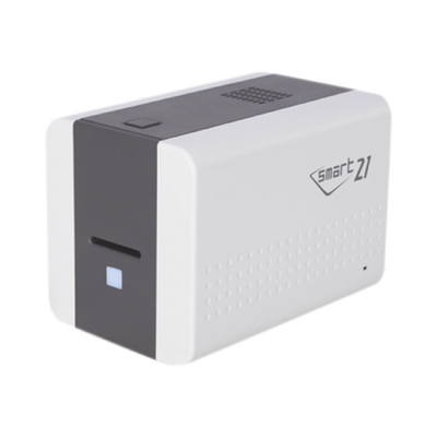 Impresora de Tarjetas Semi- automática SMART21 / Ingreso de Tarjetas Manual/Incluye Ribbon Software y 100 Tarjetas PVC