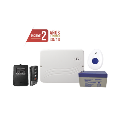 Kit de Panel de Alarma Híbrido 4G LTE con botón de Pánico y Detección de Caídas Inalámbrico Incluye SIM con 2 años de Datos y APP Gratis