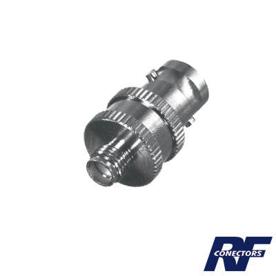 Adaptador en Línea de Conector BNC Hembra a SMA Hembra / Radios Portátil Kenwood Uniden Níquel/ Oro/ Teflón.