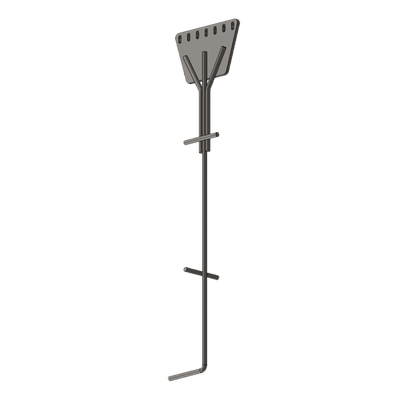 Ancla de Piso Tipo Paleta 7 Orificios para Retenida. Placa: 3/4" Redondo: 1" Altura: 210 cm. Galv. Inmersión.