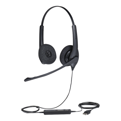 Jabra Biz 1500 Duo auricular profesional con cancelación de ruido ideal para contact center con conexión USB (1559-0159)