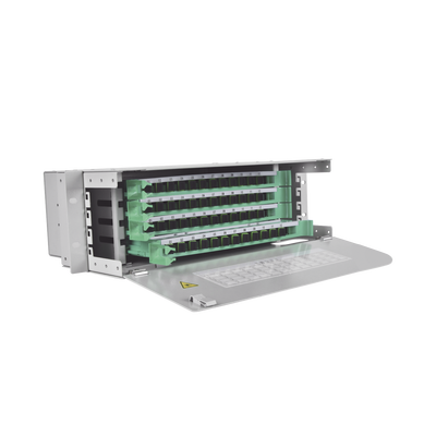 Distribuidor de Fibra Óptica para 48 empalmes con 48 acopladores SC/APC y 48 pigtails 19" 3 UR