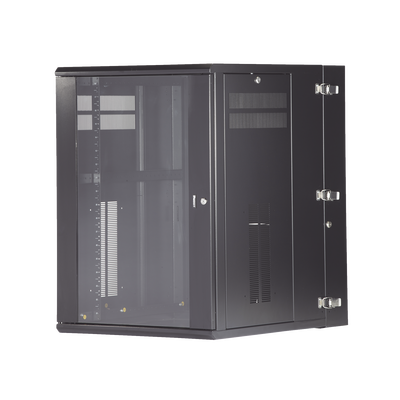 Gabinete PanZone de Montaje en Pared de 19in Puerta con Ventana de Seguridad 18 UR 762mm de Profundidad Color Negro
