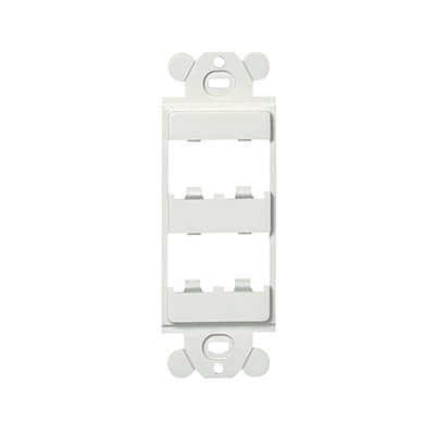 Marco de Módulo Dúplex Para Placas Frontales Estándar GFCI Acepta 4 Módulos Mini-Com Color Blanco