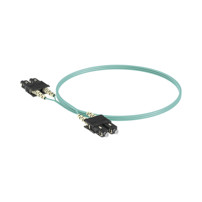 Jumper de Fibra Optica Multimodo 50/125 OM3 SC-SC Duplex OFNR (Riser) Color Aqua 2 Metros