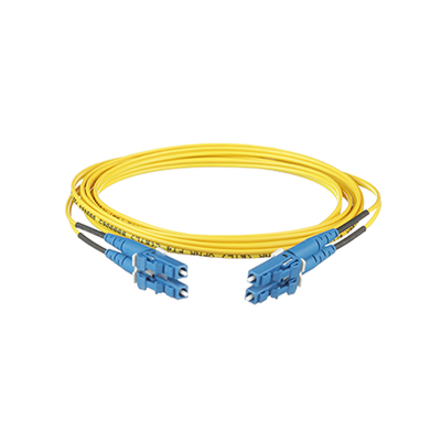 Jumper de Fibra Optica Monomodo 9/125 OS2 LC-LC Duplex OFNR (Riser) Color Amarillo 3 Metros