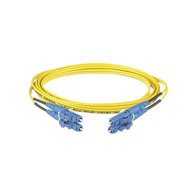 Jumper de Fibra Optica Monomodo 9/125 OS2 LC-LC Duplex OFNR (Riser) Color Amarillo 5 Metros