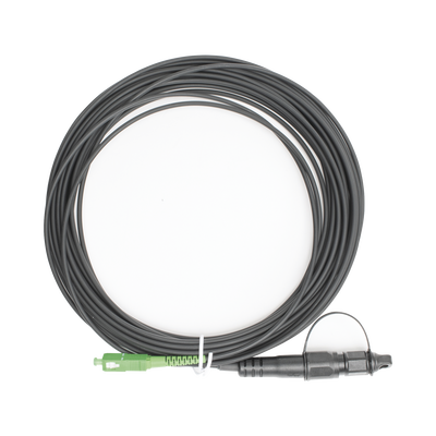 Jumper de Fibra Óptica conector SC/APC - conexión a caja FDP460 redondo 10 metros forro 3 mm G657A2 negro