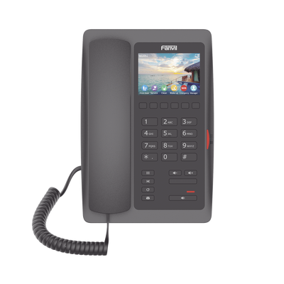 (H5W Color Negro)Teléfono IP WiFi para Hotelería profesional de gama alta con pantalla LCD de 3.5 pulgadas a color 6 teclas programables para servicio rápido (Hotline) PoE