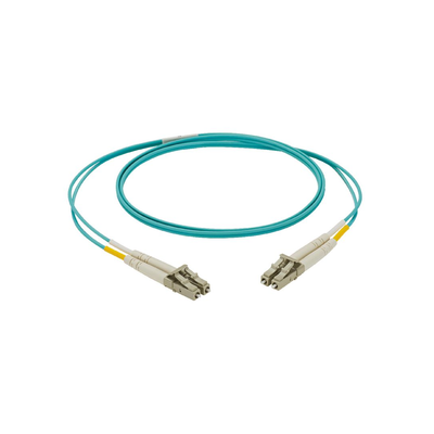 Jumper de Fibra Optica Multimodo 50/125 OM3 LC-LC Duplex LSZH Color Aqua 3 Metros