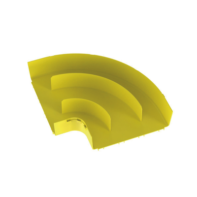 Ángulo Recto a 90º Horizontal Para Canaletas FiberRunner™ 12X4 Color Amarillo