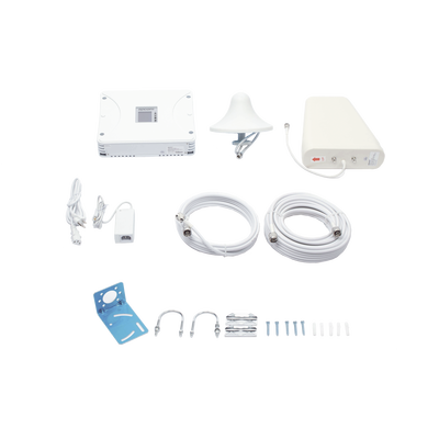 Kit Amplificador de Señal Celular 5G 4G 3G VoLTE y Voz convencional. Funciona con Todos los Operadores. Soporta Múltiples Dispositivos y Tecnologías. Hasta 900 m² de Cobertura