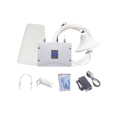 Kit Amplificador de Señal Celular 4G LTE 3G y Voz. Funciona con Todos los Operadores. Soporta Múltiples Dispositivos y Tecnologías. Hasta 900 m² de Cobertura