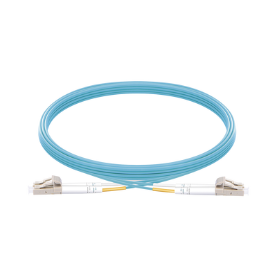 Jumper de Fibra Óptica Multimodo OM3 50/125 LC-LC OFNR (Riser) 2.0 mm Dúplex Aqua 5 metros