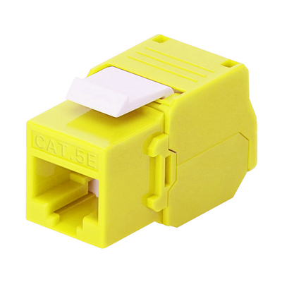 Módulo Jack Keystone Cat5e (toolless)  con terminación en ángulo 180 º Color Amarillo  Compatible con Faceplate y Patchpanel Linkedpro