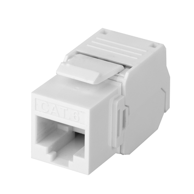 Módulo Jack Keystone Cat6 (toolless) con terminación en ángulo 180 º Color Blanco Compatible con Faceplate y Patchpanel Linkedpro